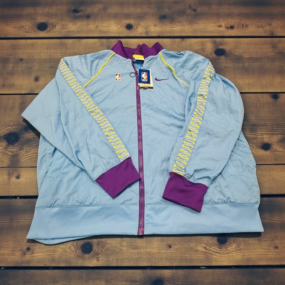 Nike NBA Los Angeles Lakers 75th Anniversary Jacket Mens XL Blue Purple Yellow